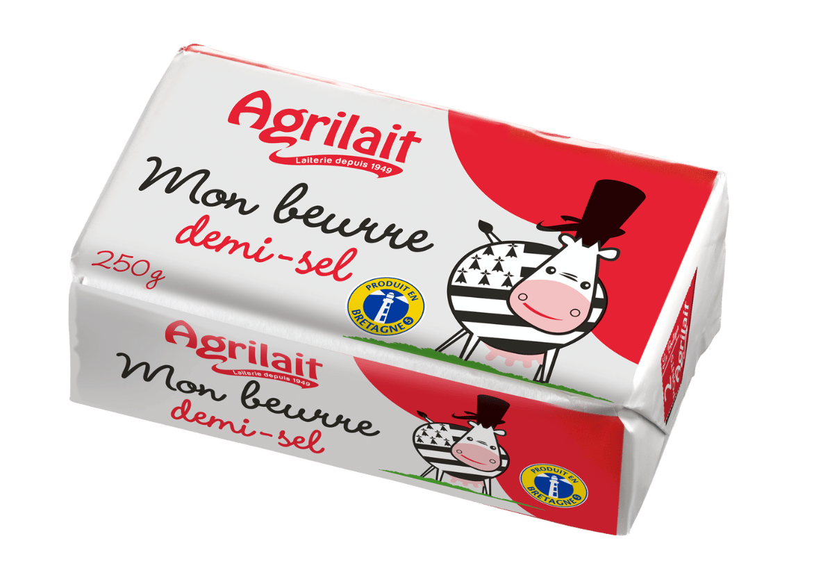 Beurre demi-sel de Bretagne en plaquette 250g - Agrilait