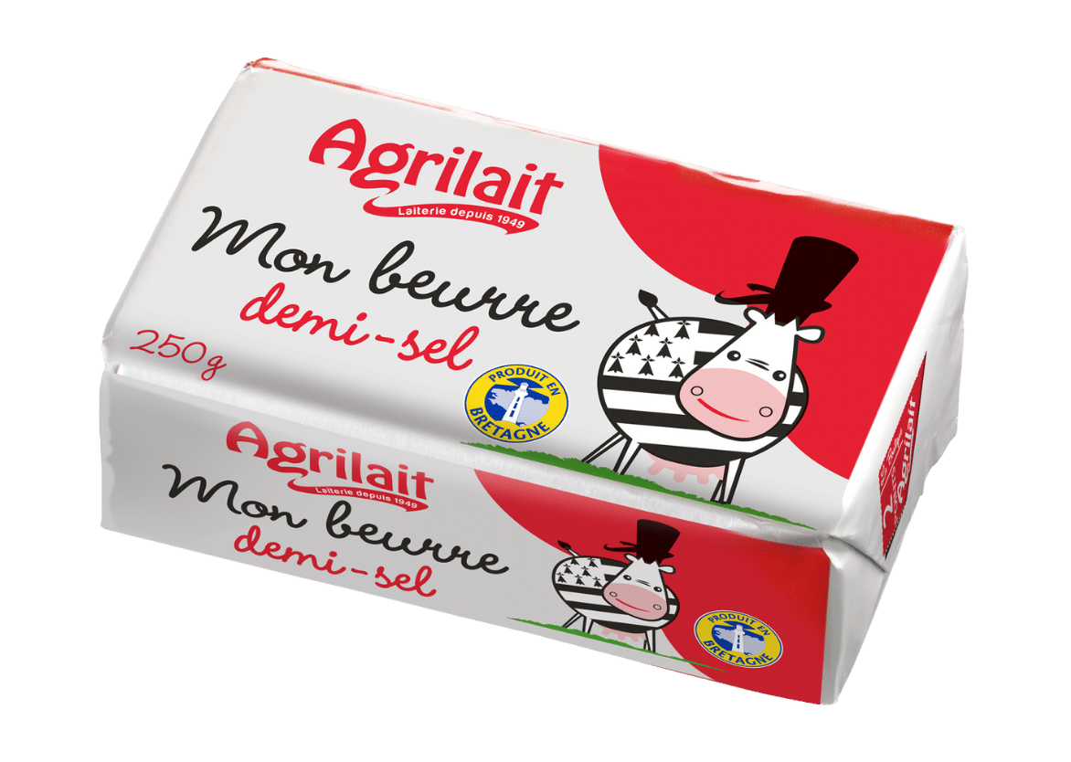 Beurre demisel de Bretagne en plaquette 250g Agrilait