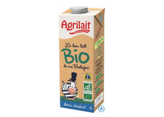 Lait demi-écrémé BIO de Bretagne en brique