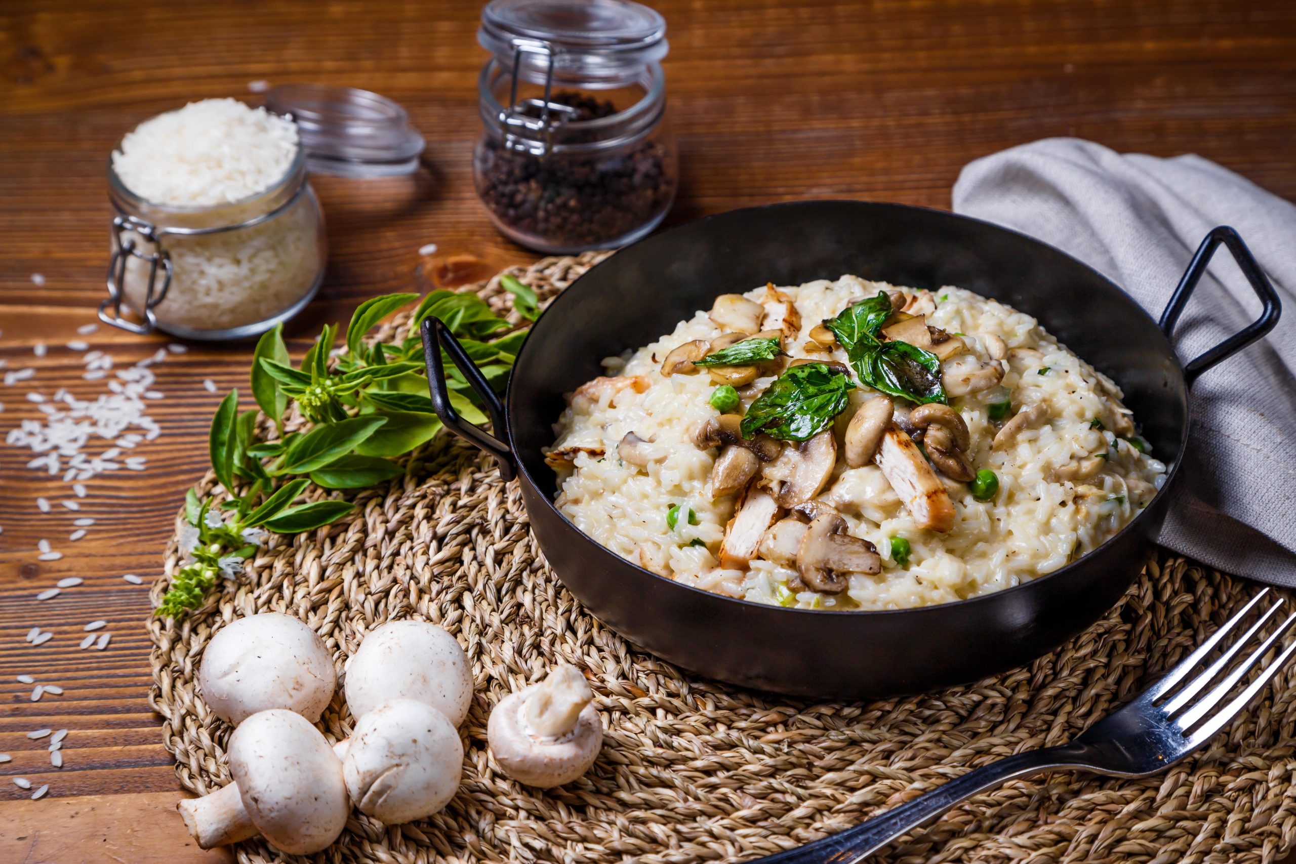 Risotto champignon et poulet - Nos idées recettes - Agrilait