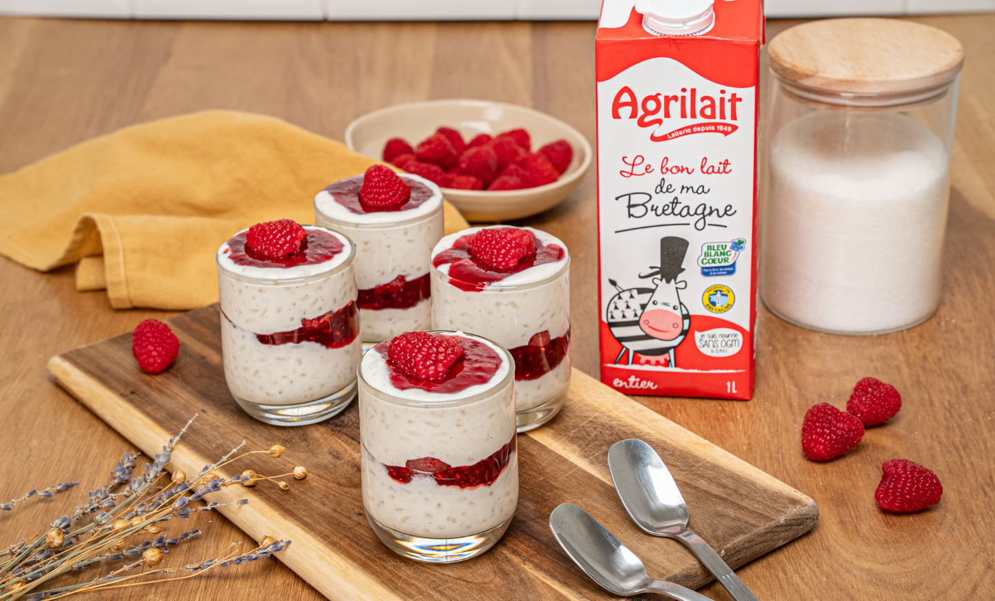 riz au lait framboise