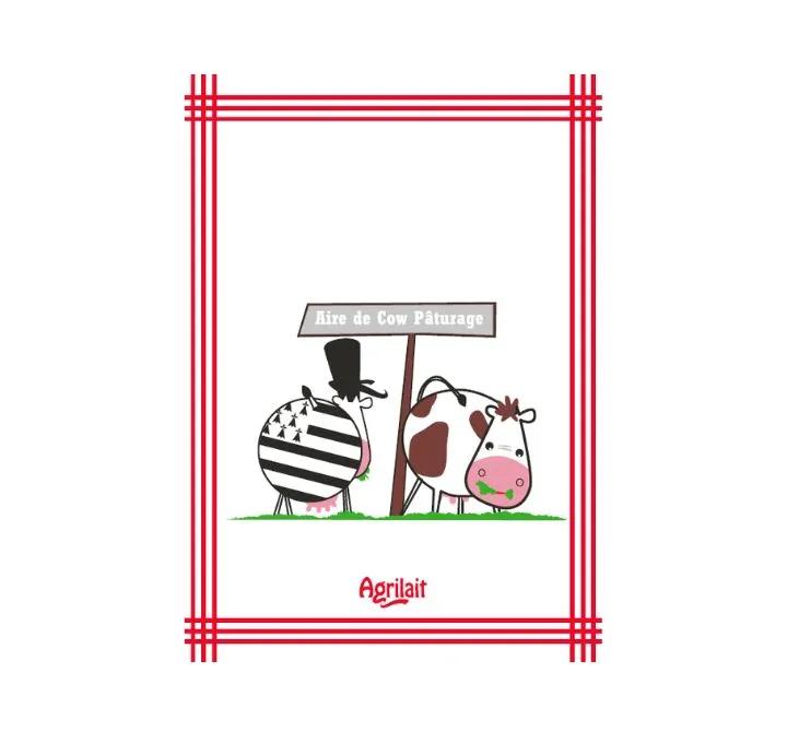 boutique agrilait torchon cow paturage