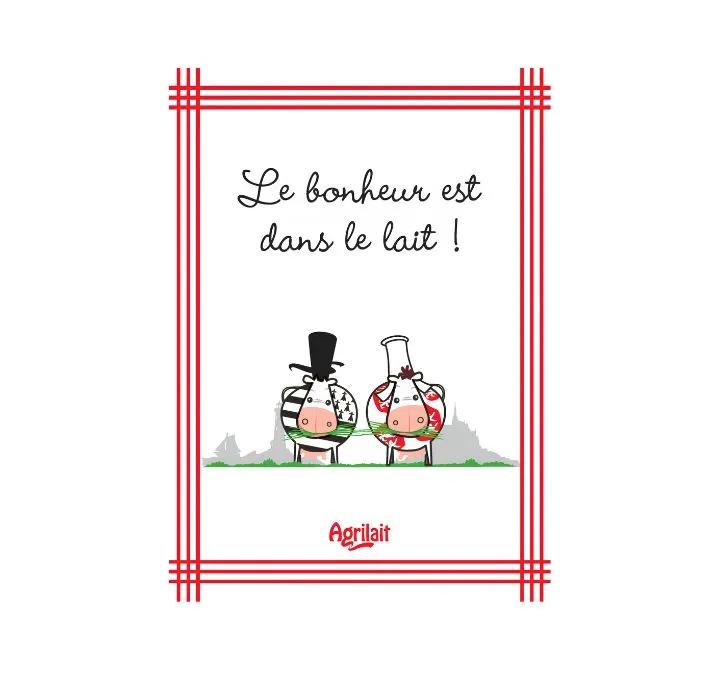 boutique agrilait torchon le bonheur est dans le lait